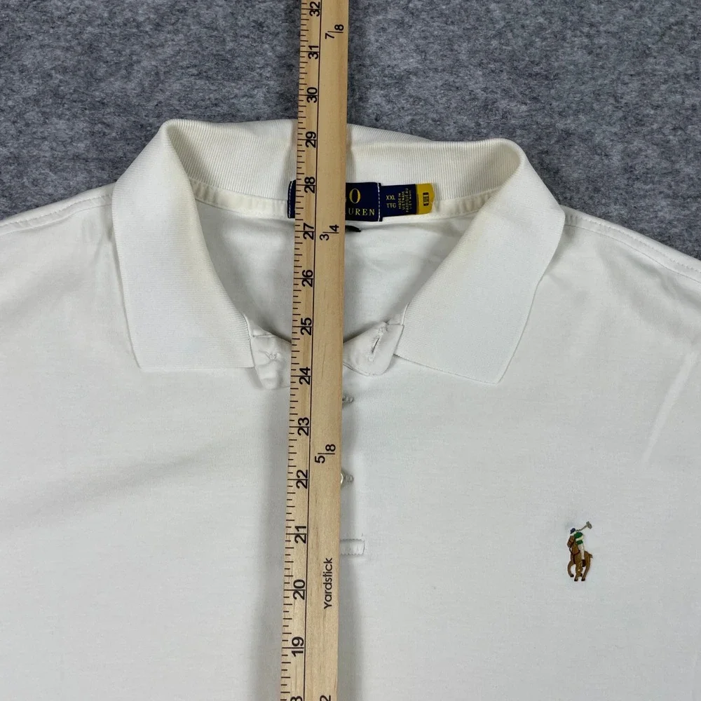 Polo Ralph Lauren Polo Shirt Mens XXL White Classic Fit Flesh Pony Preppy